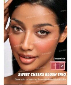 ⁦مجموعة أحمر الخدود SHEGLAM Sweet Cheeks Blush Trio - Sunset Cruise المكونة من 3 ألوان بودرة أحمر الخدود.⁩ - الصورة ⁦3⁩